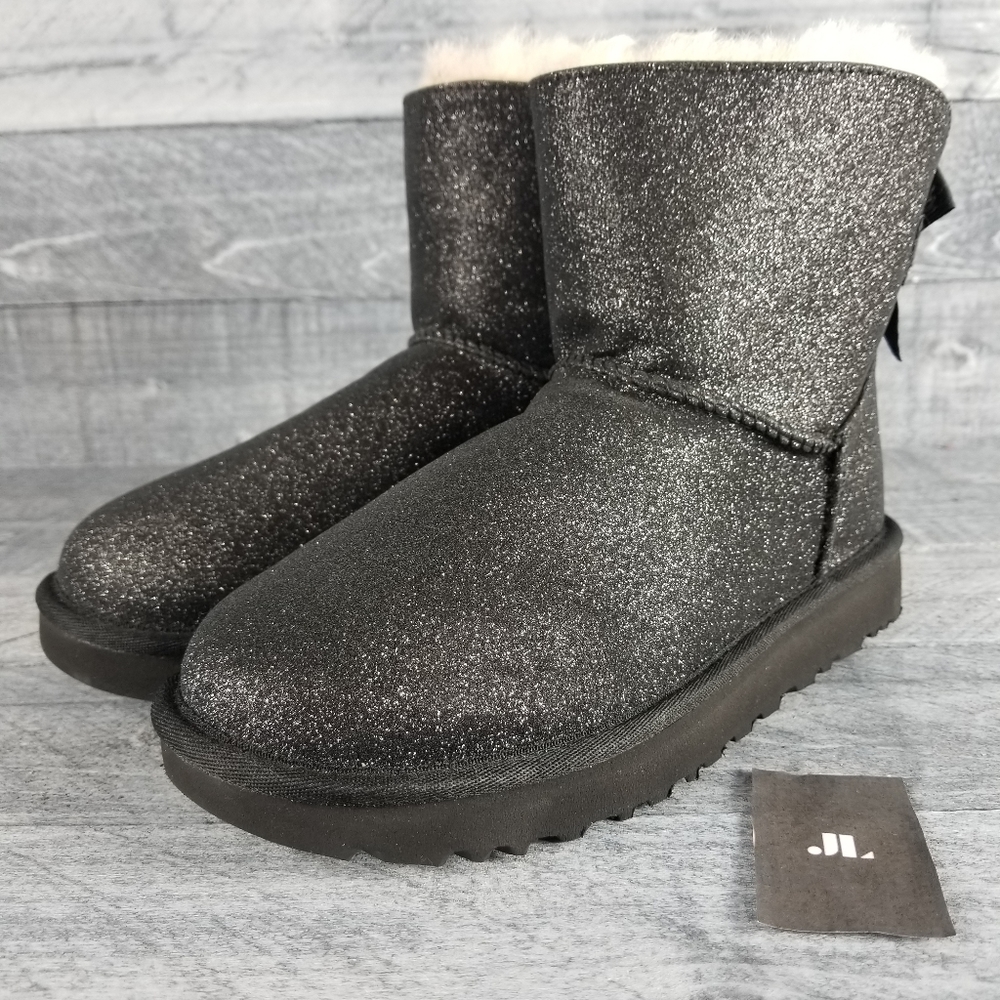 NEW UGG MINI BAILEY BOW GLITTER BOOTS